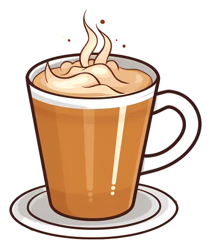 Cappuccino Cup with Foamy Design Illustration