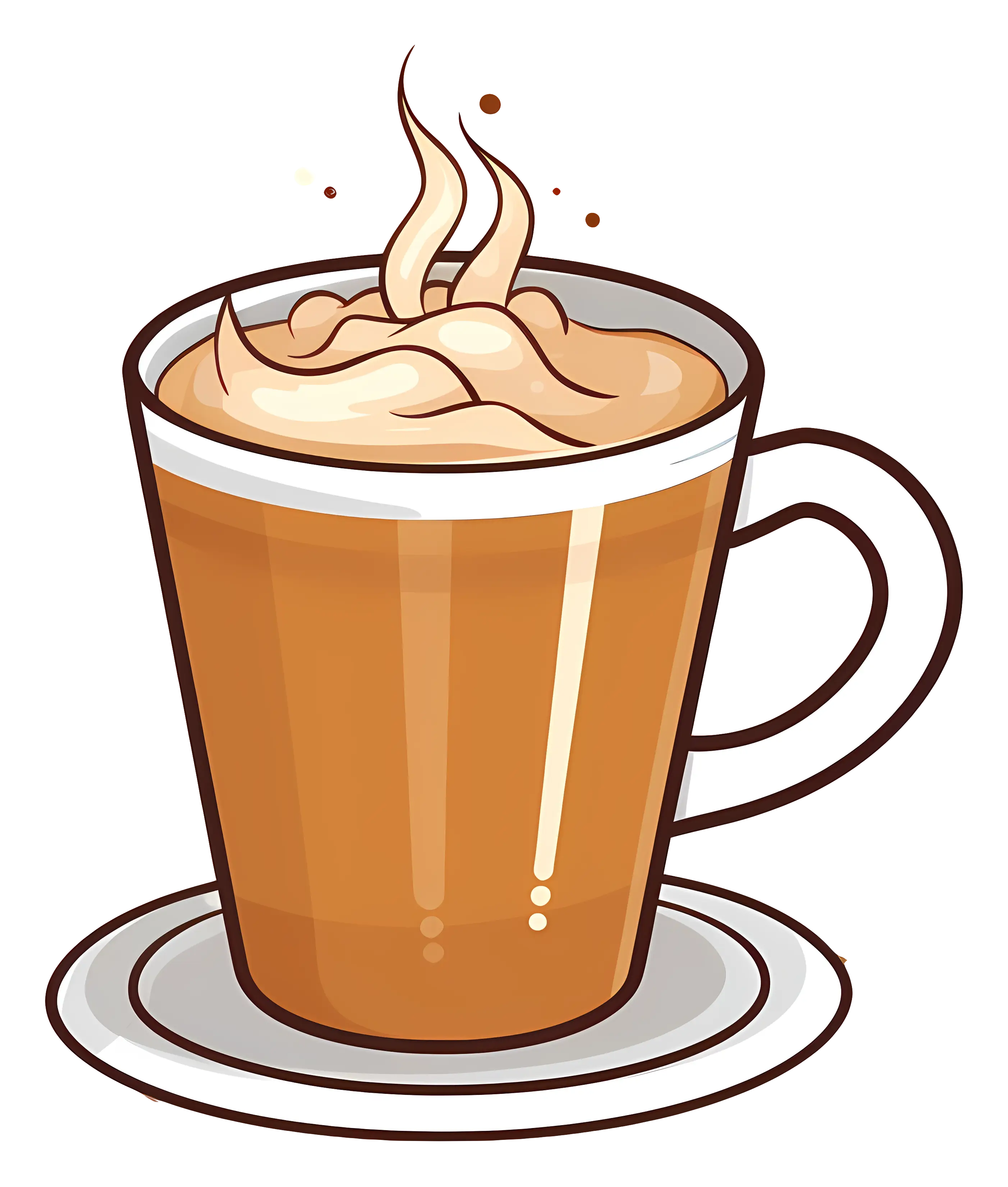 Cappuccino Cup with Foamy Design Illustration