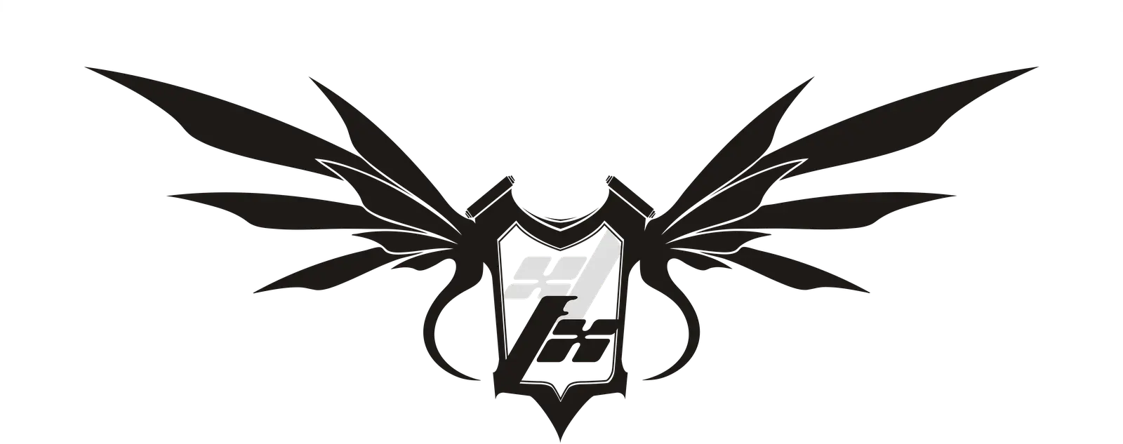 Stylish Black Winged Emblem