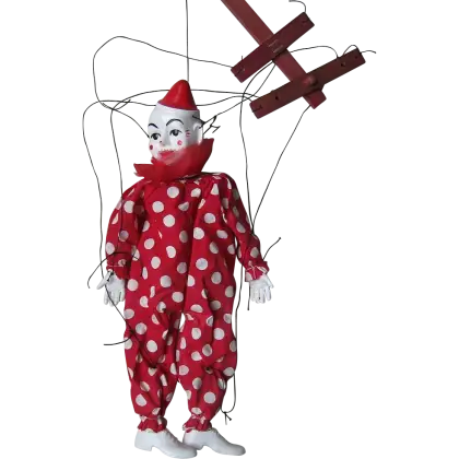 Red Clown Marionette Puppet
