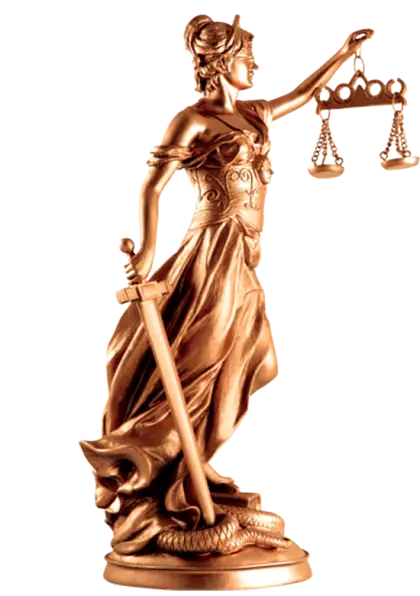 Bronze Statue of Lady Justice with Scales and Sword