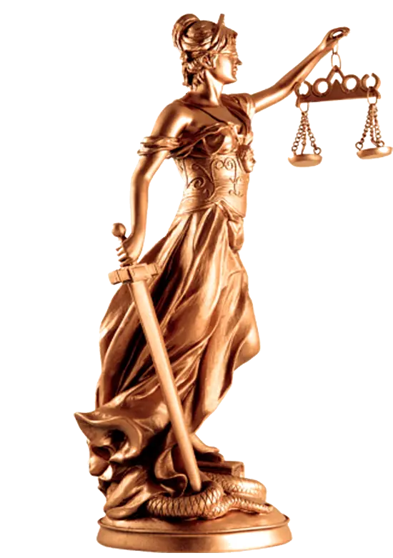 Bronze Statue of Lady Justice with Scales and Sword