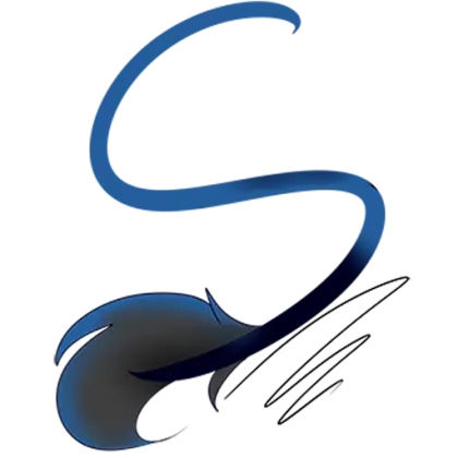 Curved Blue Abstract Graphic Logo