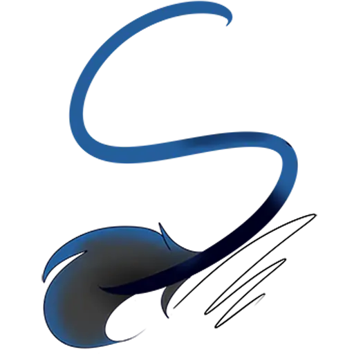 Curved Blue Abstract Graphic Logo