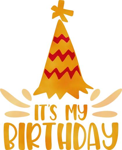 Birthday Party Hat Design with Festive Text