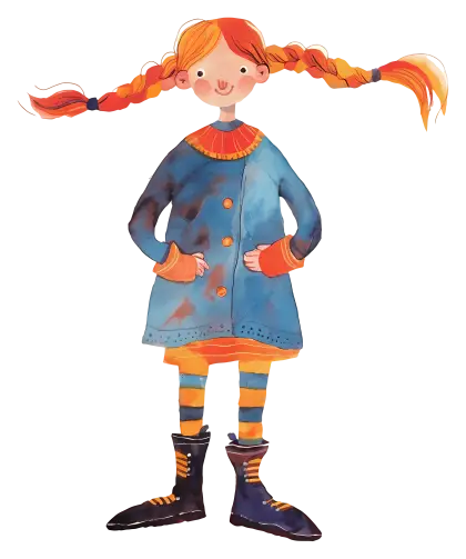 Girl with Pigtails Illustration
