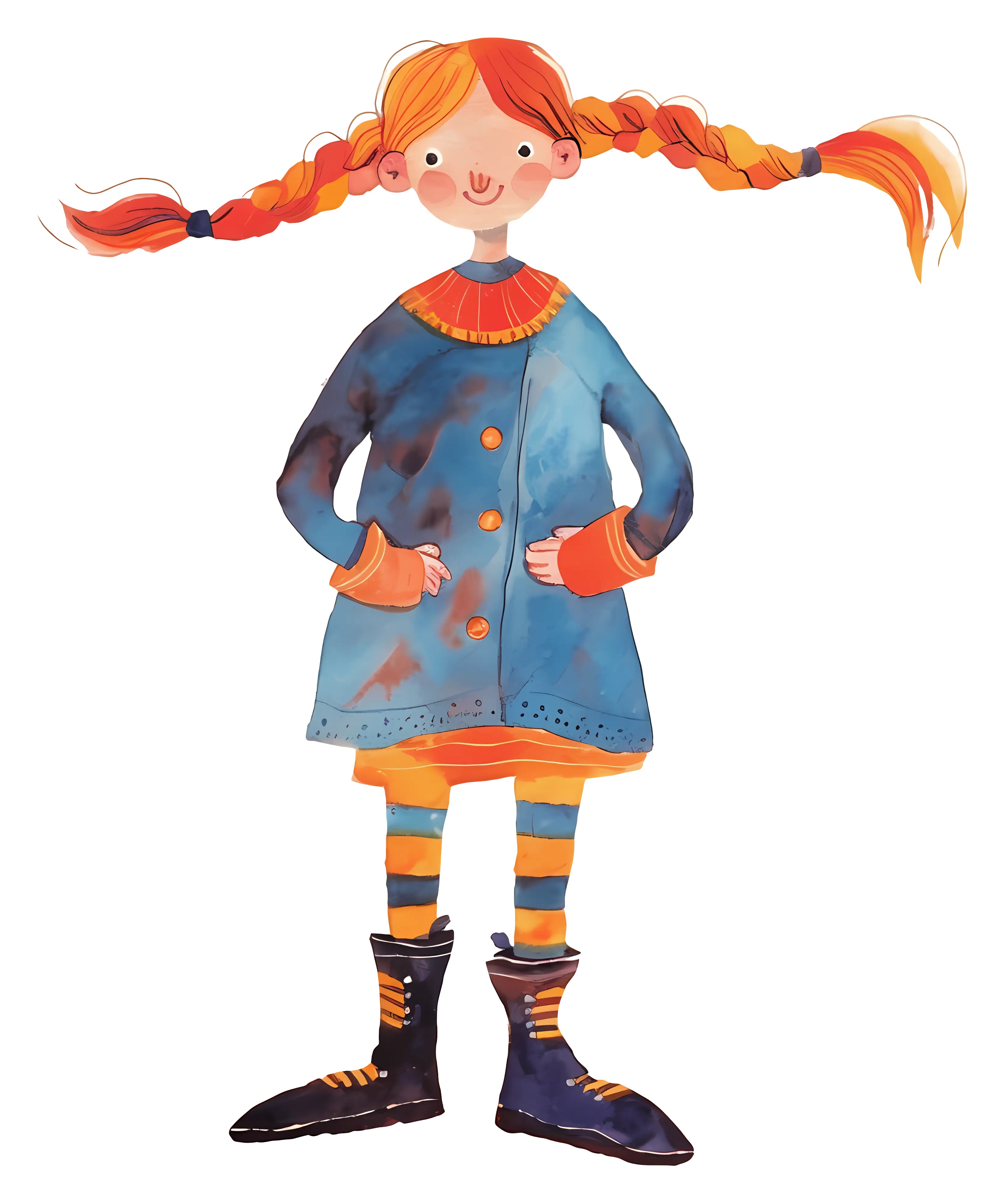 Girl with Pigtails Illustration