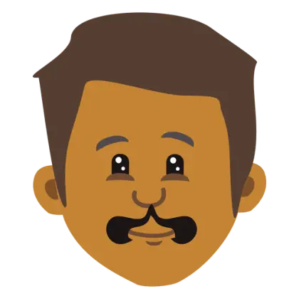 Male Face with Mustache Cartoon