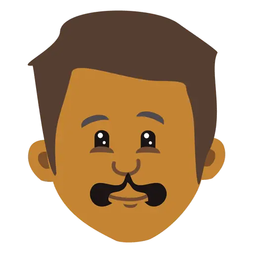 Male Face with Mustache Cartoon