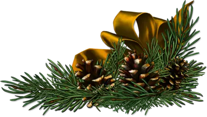 Festive Pine Cones with Greenery and Ribbon