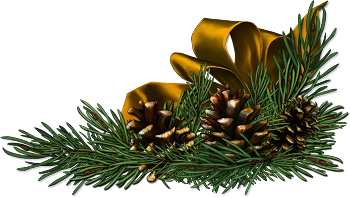 Festive Pine Cones with Greenery and Ribbon