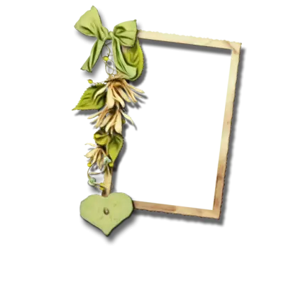Decorative Green Frame with Bow