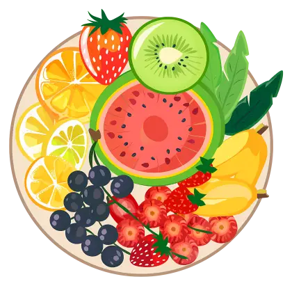 Colorful Fruit Platter with Variety of Sliced Fruits