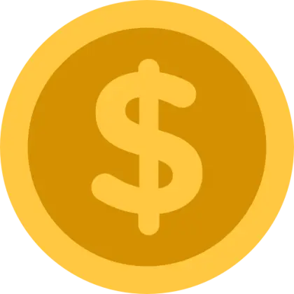 Gold Coin with Dollar Sign Icon