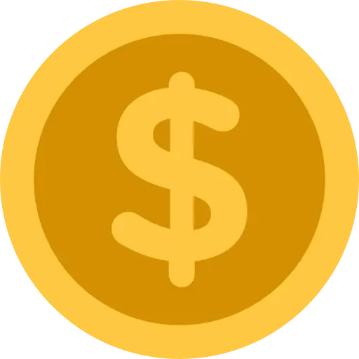 Gold Coin with Dollar Sign Icon