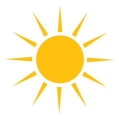 Yellow Sun Icon Illustration