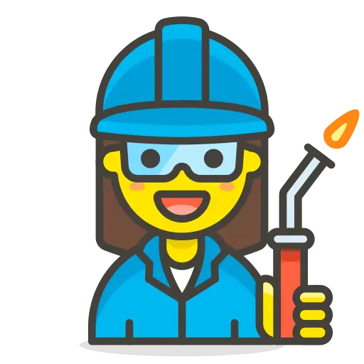 Cartoon Woman Welder Holding Torch