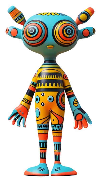 Colorful Alien Cartoon Character