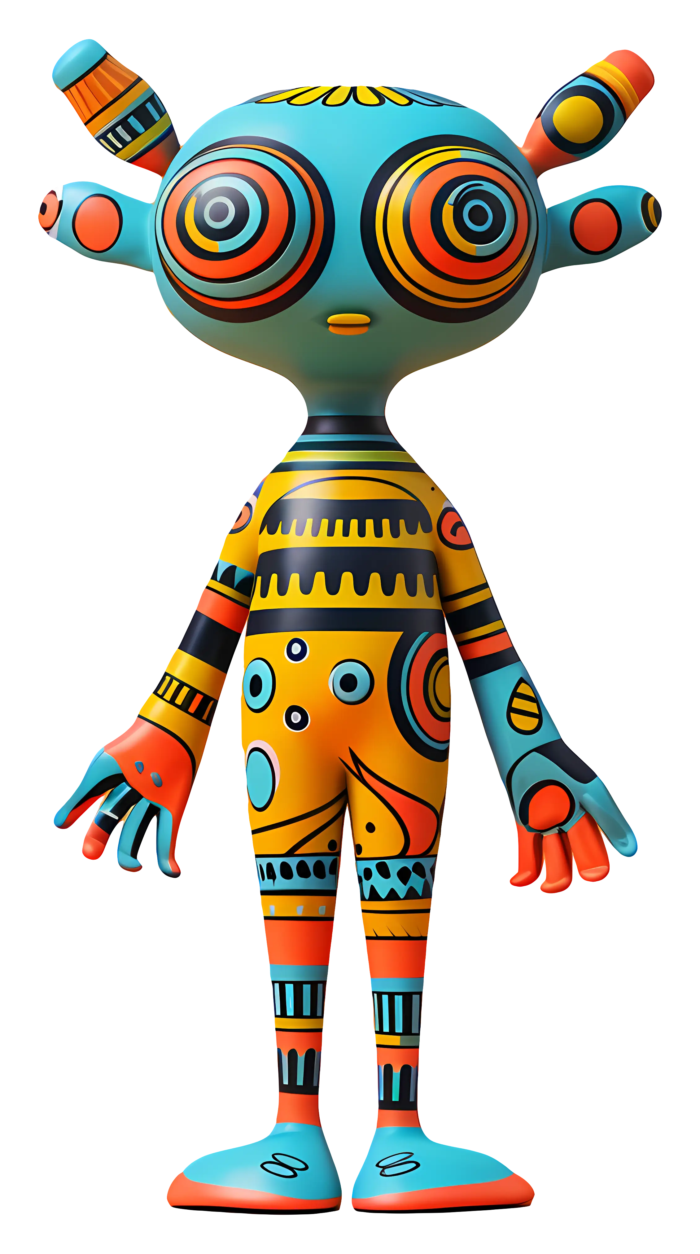Colorful Alien Cartoon Character