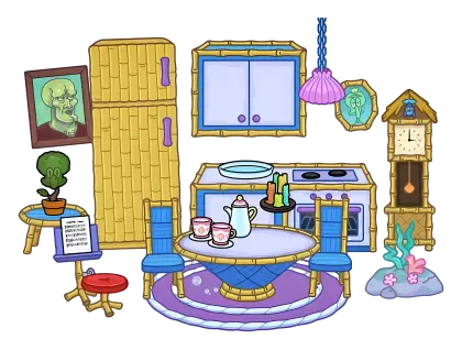 Cozy Kitchen with Furniture and Appliances
