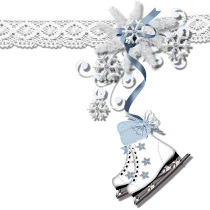 Decorative Ice Skates with Snowflakes
