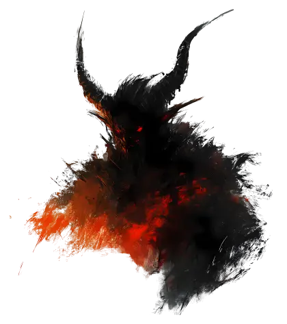 Shadowy Horned Figure Silhouette