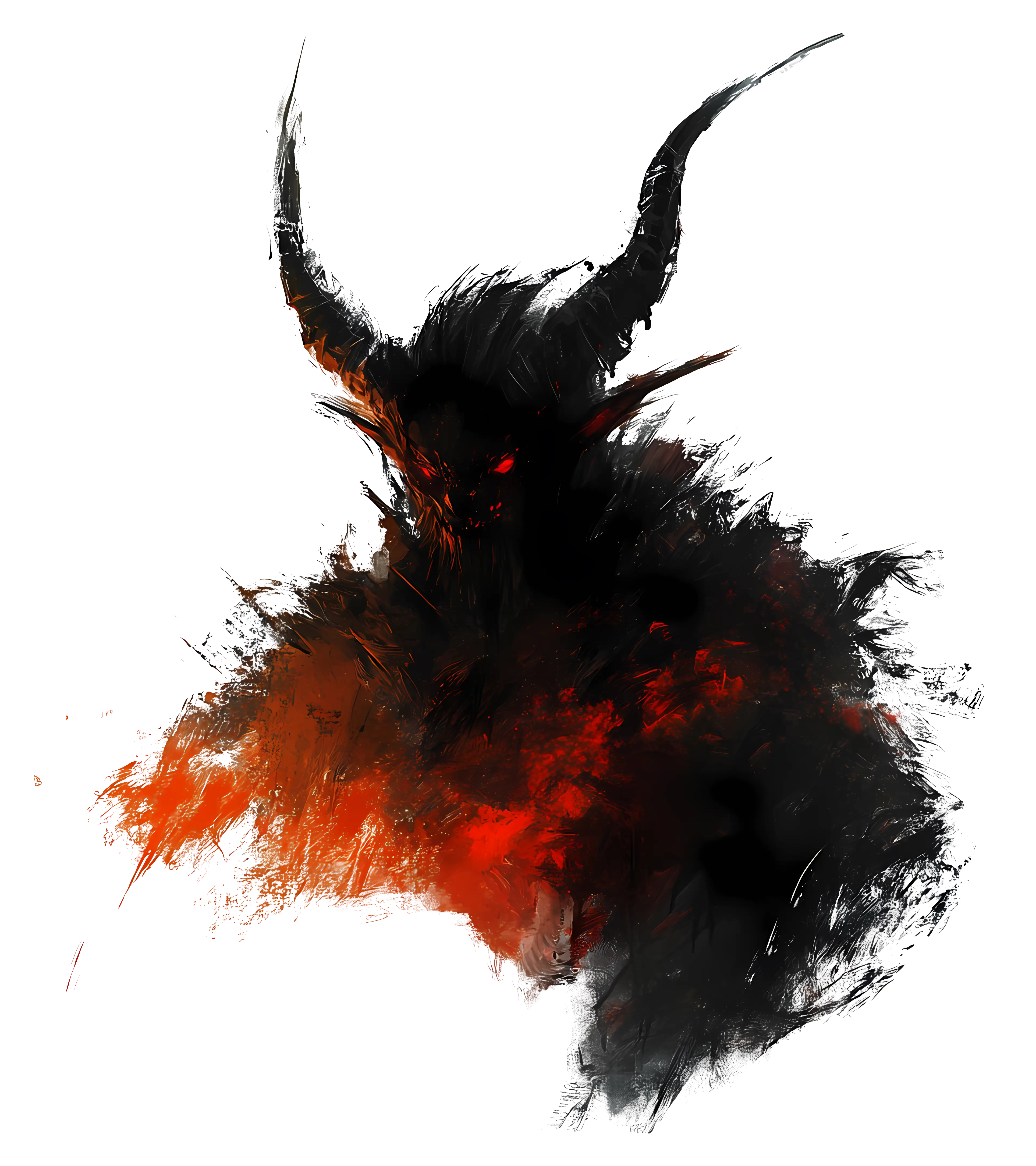 Shadowy Horned Figure Silhouette