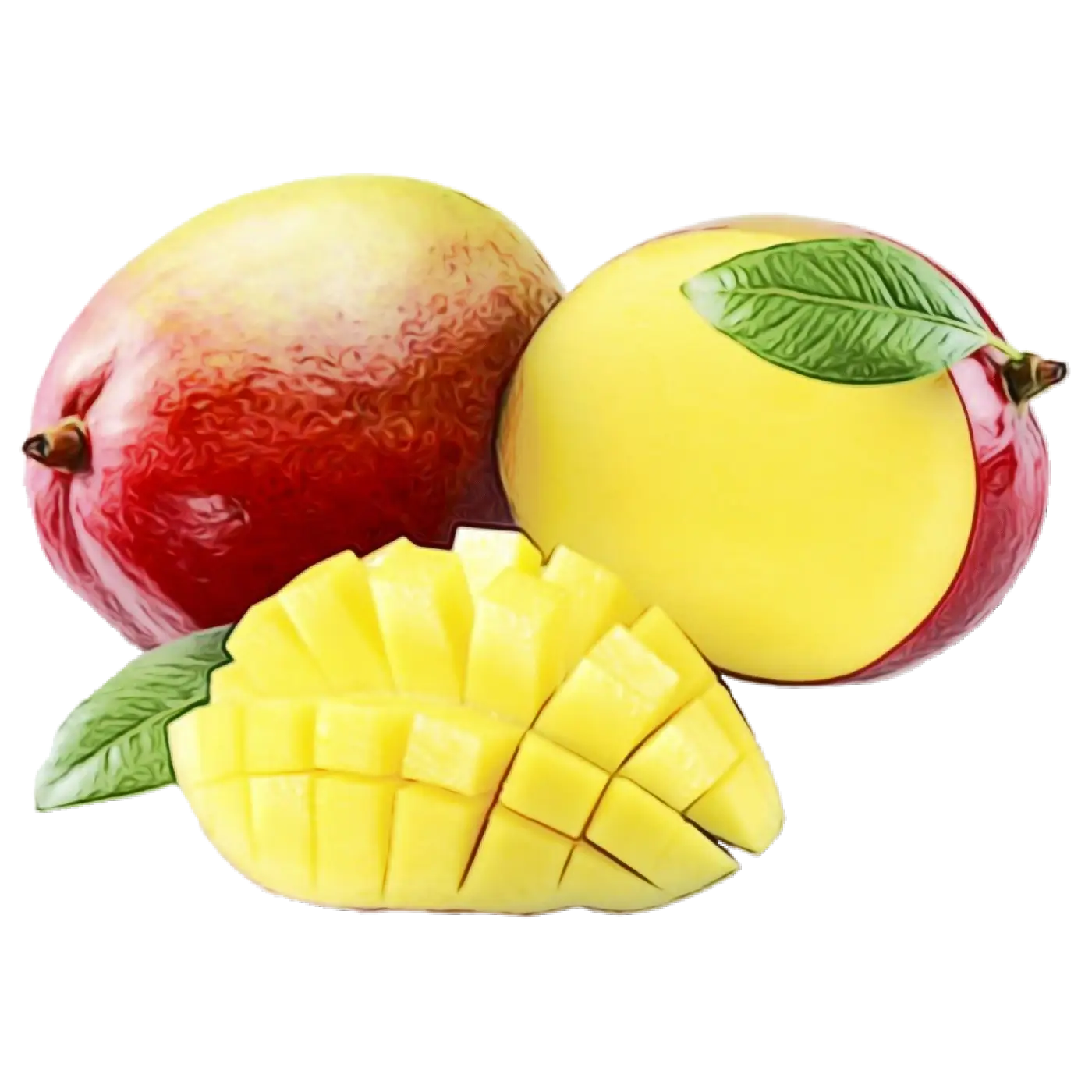 Ripe and Freshly Cut Mangoes