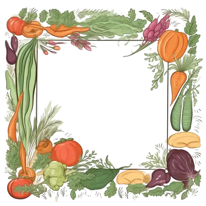 Illustrated Frame Made of Vegetables