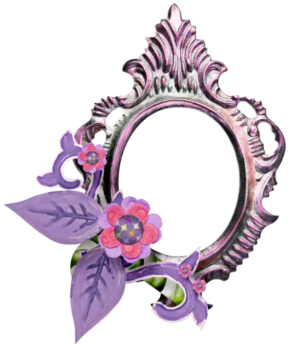 Purple Ornate Frame with Flowers