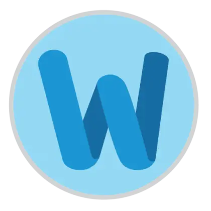 Blue W Symbol in Circular Background