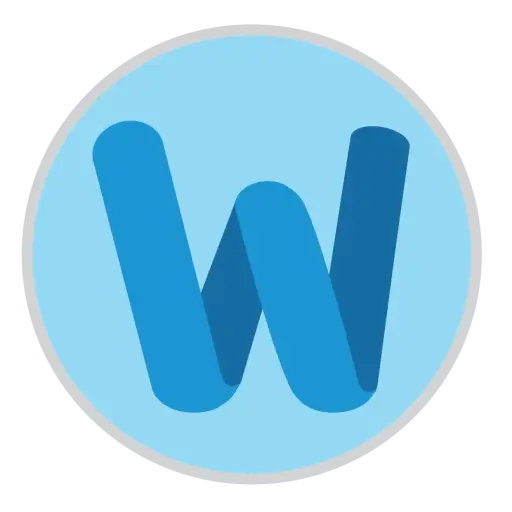 Blue W Symbol in Circular Background