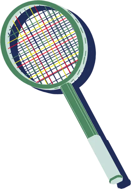 Colorful Illustration of a Tennis Racket