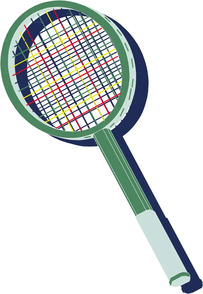 Colorful Illustration of a Tennis Racket