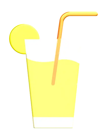 Yellow Lemonade with Straw Illustration