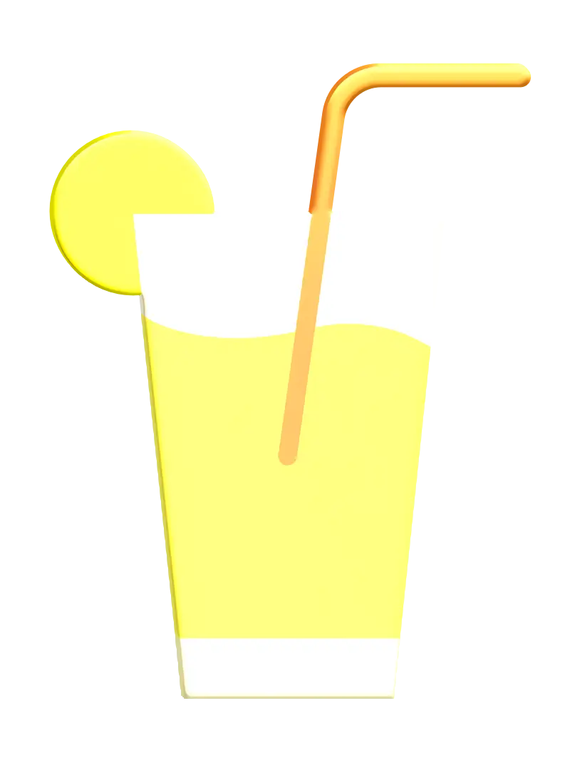 Yellow Lemonade with Straw Illustration