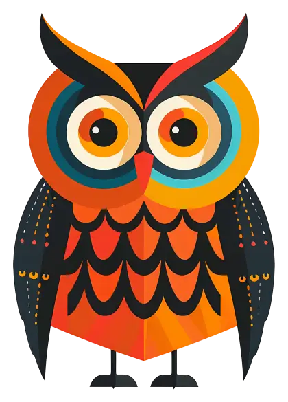 Colorful Owl in Stylized Design