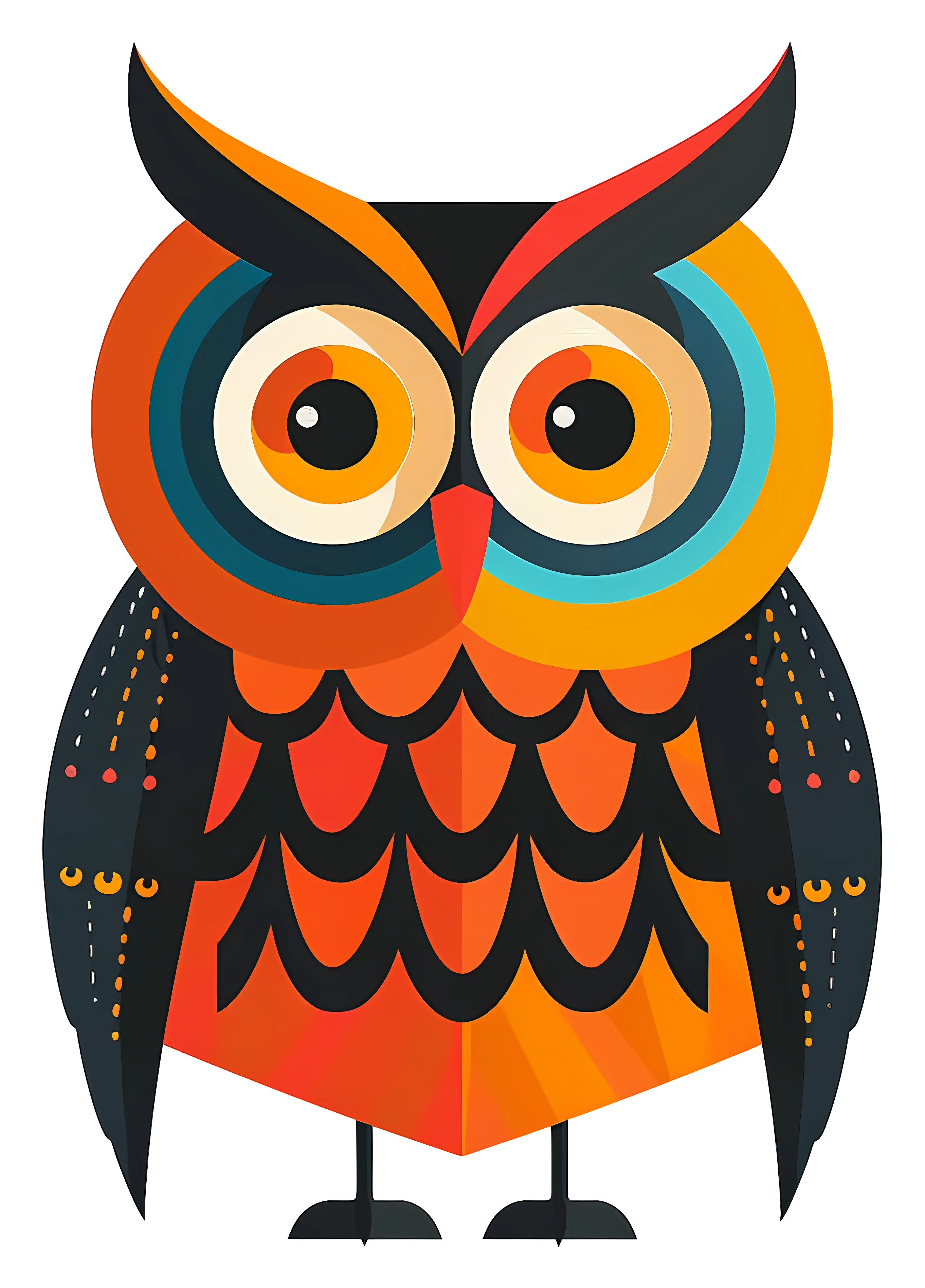 Colorful Owl in Stylized Design