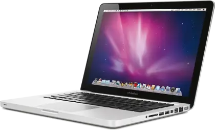 Laptop Computer with Purple Screen Display