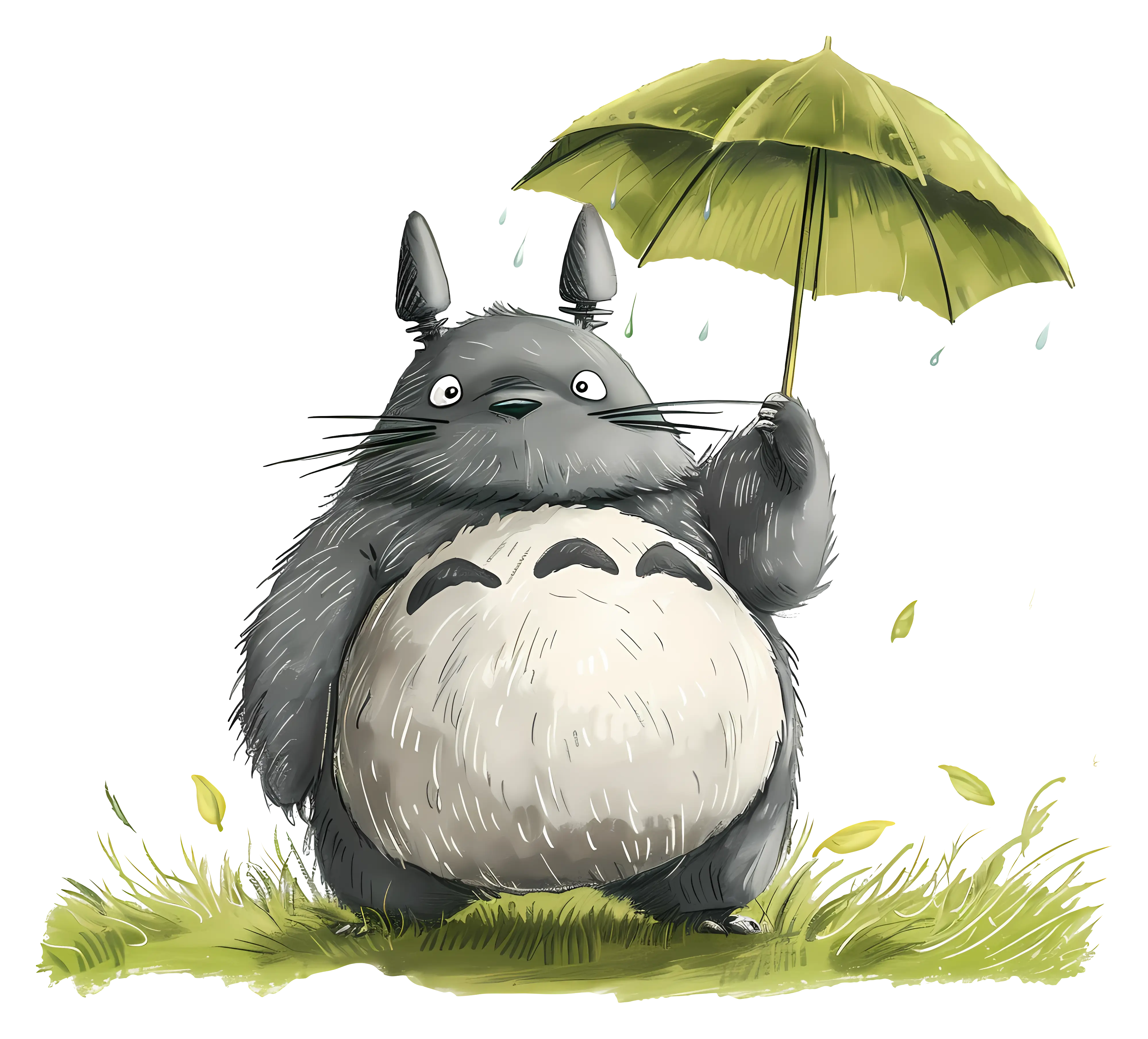Cartoon Creature Holding an Umbrella