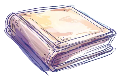 Artistic Sketched Illustration of a Closed Book