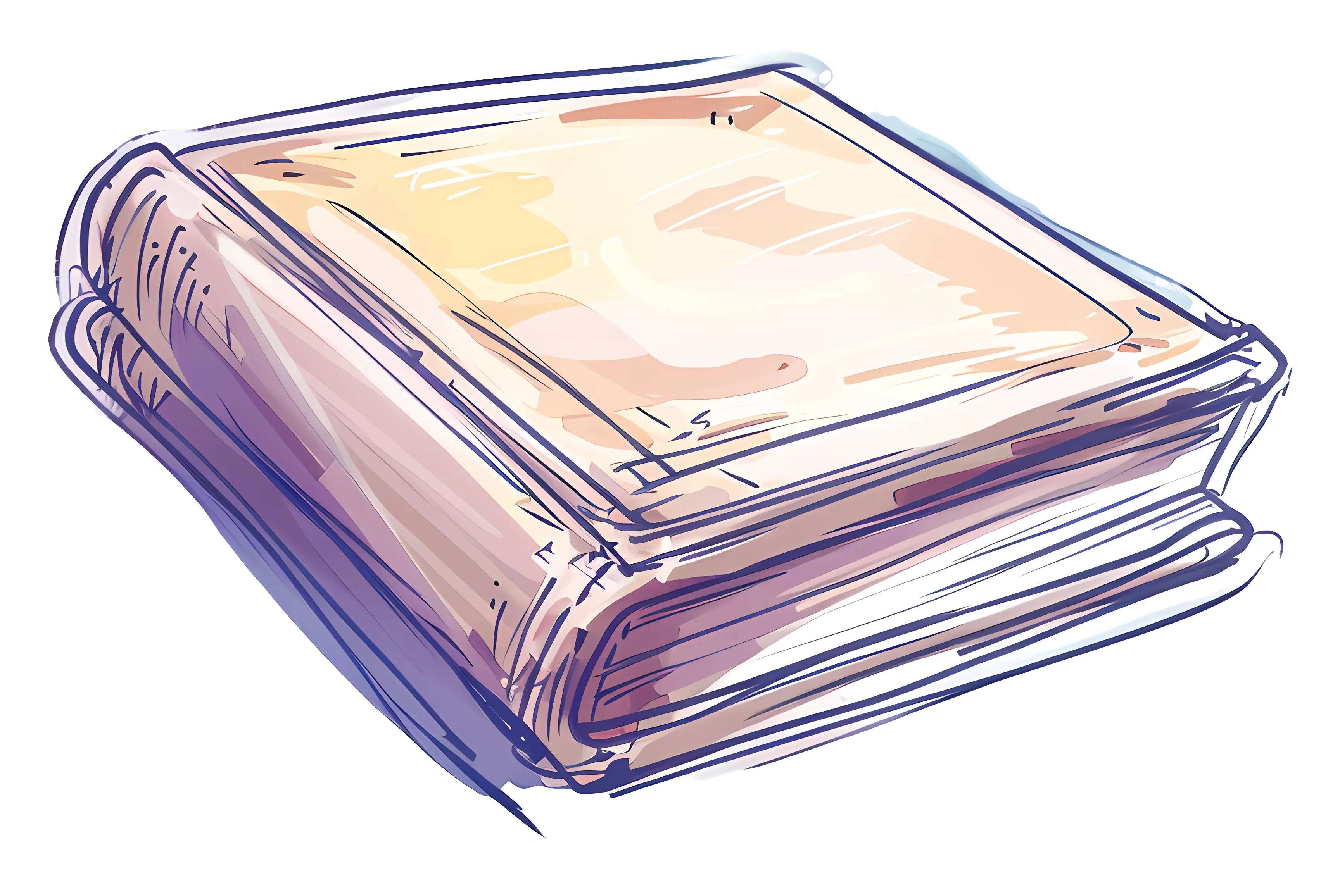 Artistic Sketched Illustration of a Closed Book
