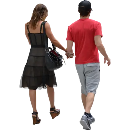 Couple Walking Holding Hands