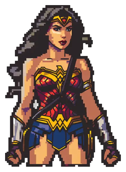 Pixelated Superhero Character