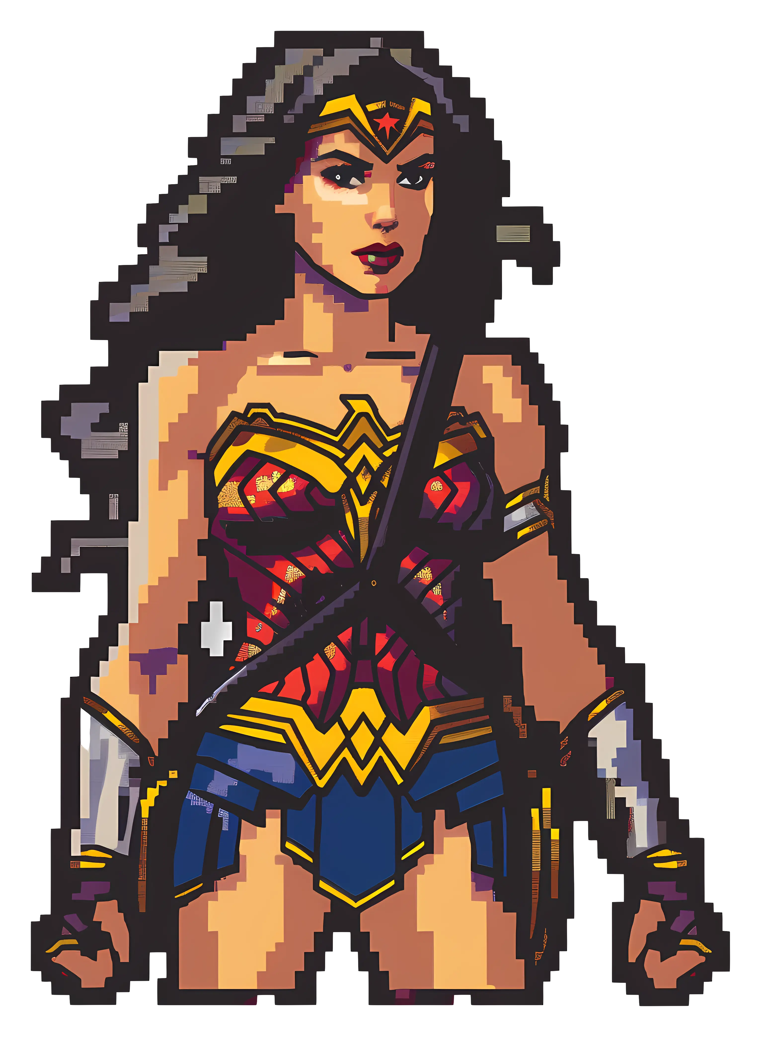 Pixelated Superhero Character