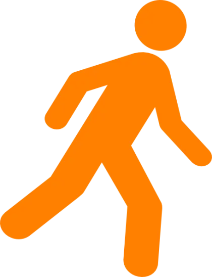 Orange Walking Figure Symbol Icon