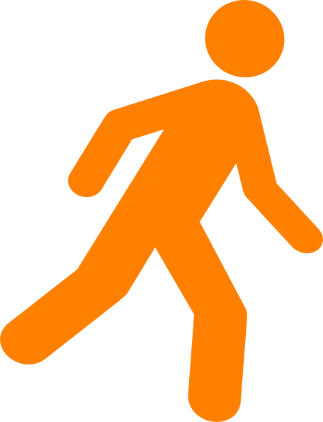 Orange Walking Figure Symbol Icon