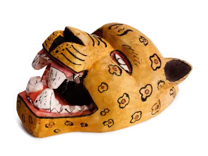 Traditional Jaguar Mask with Artistic Design