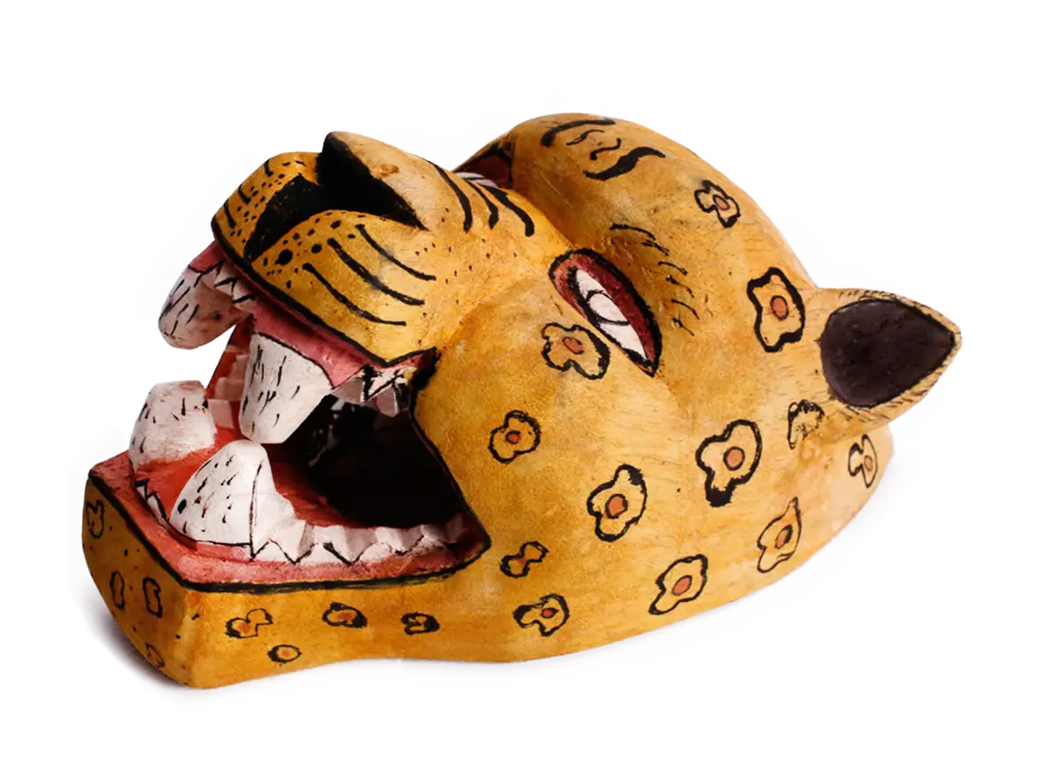 Traditional Jaguar Mask with Artistic Design