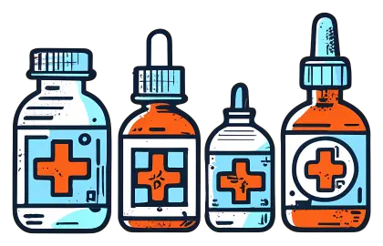 Colored Medical Bottles Illustration